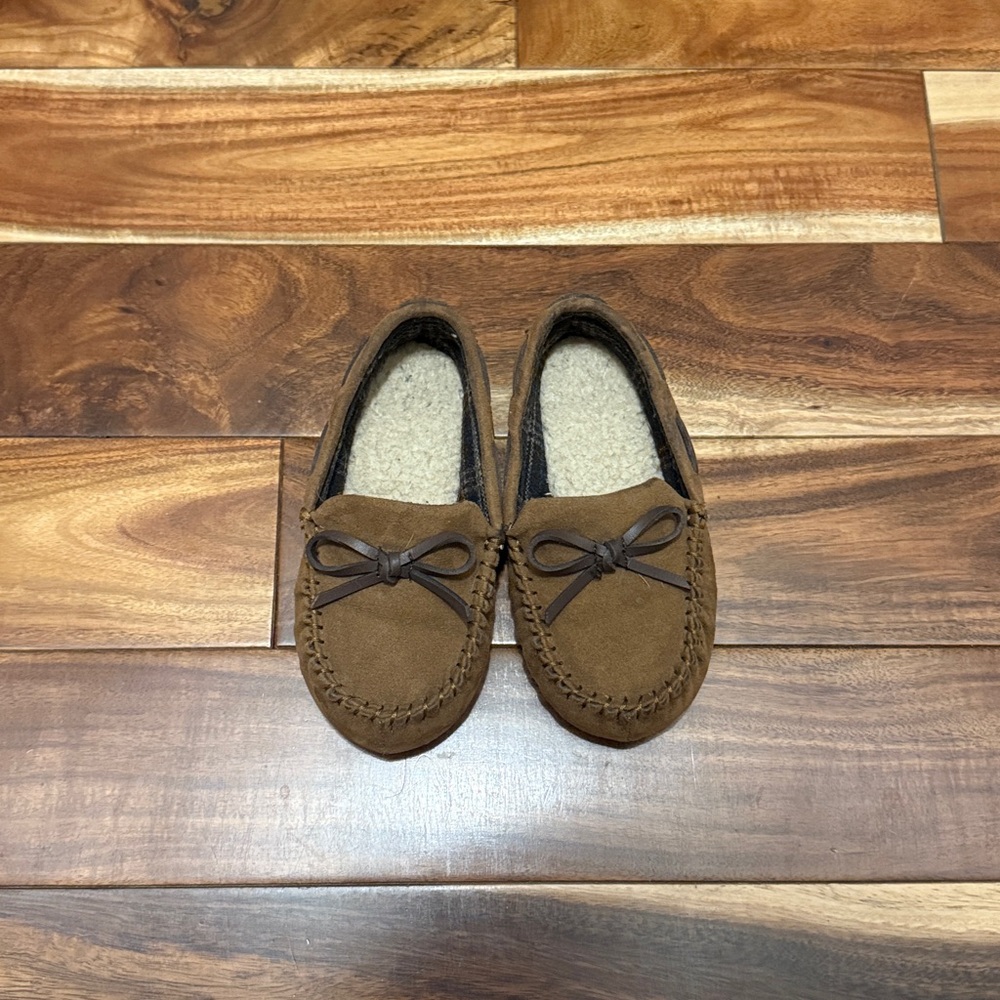 Brown Suede Moccasin Slippers